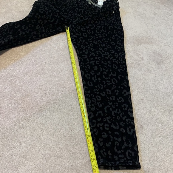Banana Republic High Rise Animal Print Velvet Black Pants Women size 30 - Picture 7 of 17
